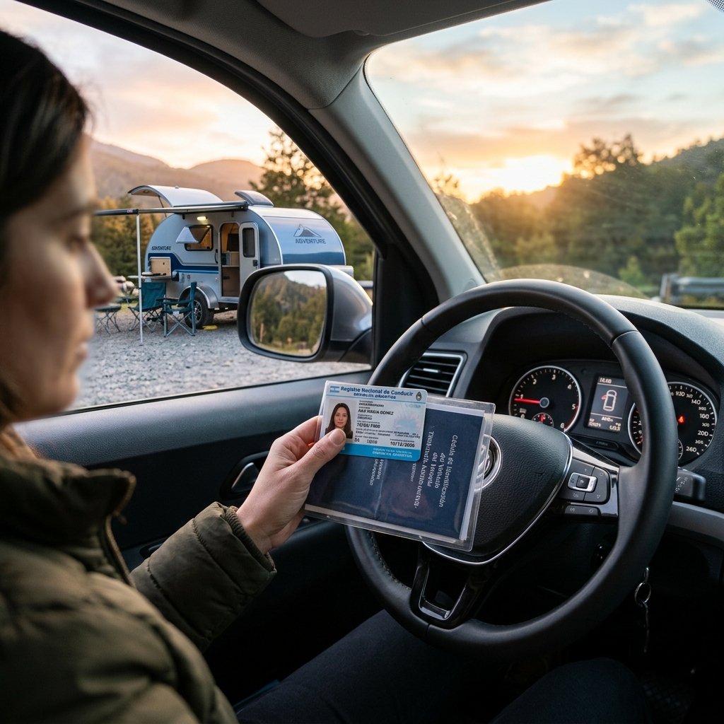 Licencia de conducir y cedula del vehiculo tractor lista para viajar